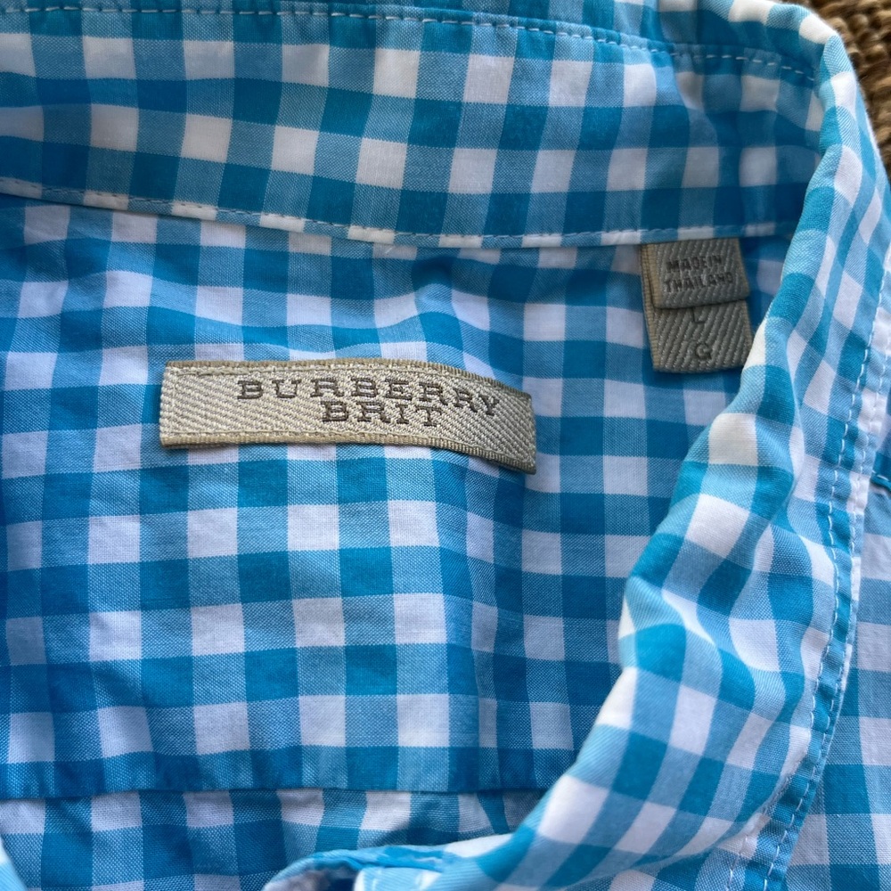 Burberry Brit Clemens blue checked shirt.  Button down.  In great shape.